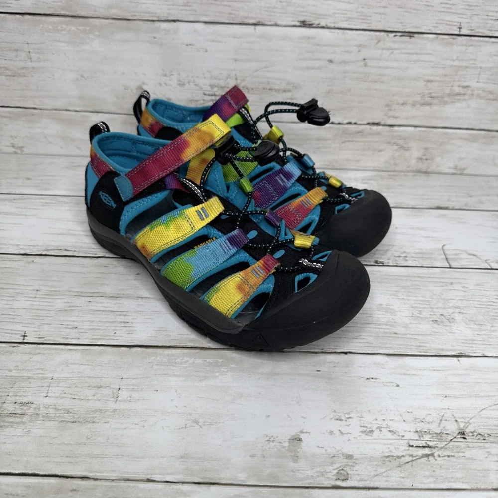 KEEN Newport H2 Youth 5 Rainbow Tie Dye Kids Sandals Summer Hiking Water
